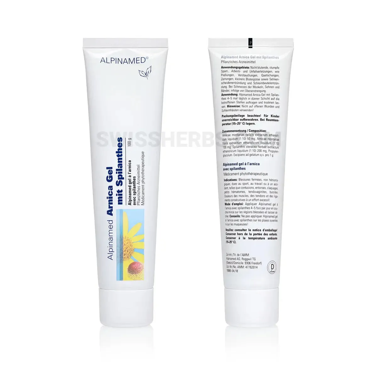 Alpinamed, Arnica Gel with Spilanthes anesthetic, cooling gel for all bruises and sprains, 100 gr.