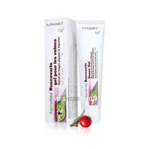 Alpinamed, Ruscovarin vein gel with butcher's broom extract and heparin, against varicose veins, accidental injuries, scar care  100 g.