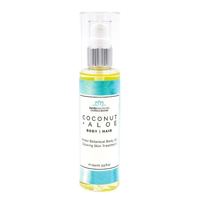 Bodyceuticals Organic Coconut   Aloe Moisturzing Body / Hair Oil 3.5 oz Oil
