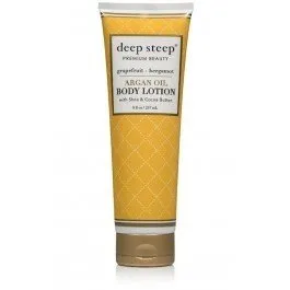Deep Steep Argan Oil Body Lotion Grapefruit Bergamot 8 oz Liquid