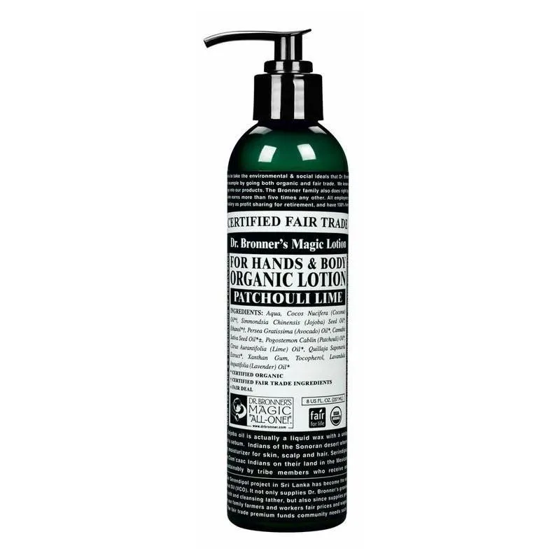 Dr Bronners Hand & Body Lotion Patchouli Lime Pump 237ml