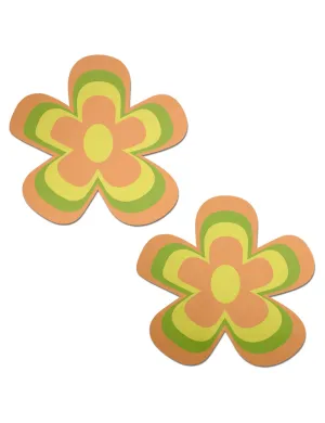 GROOVY FLOWER NIPPLE PASTIES - YELLOW