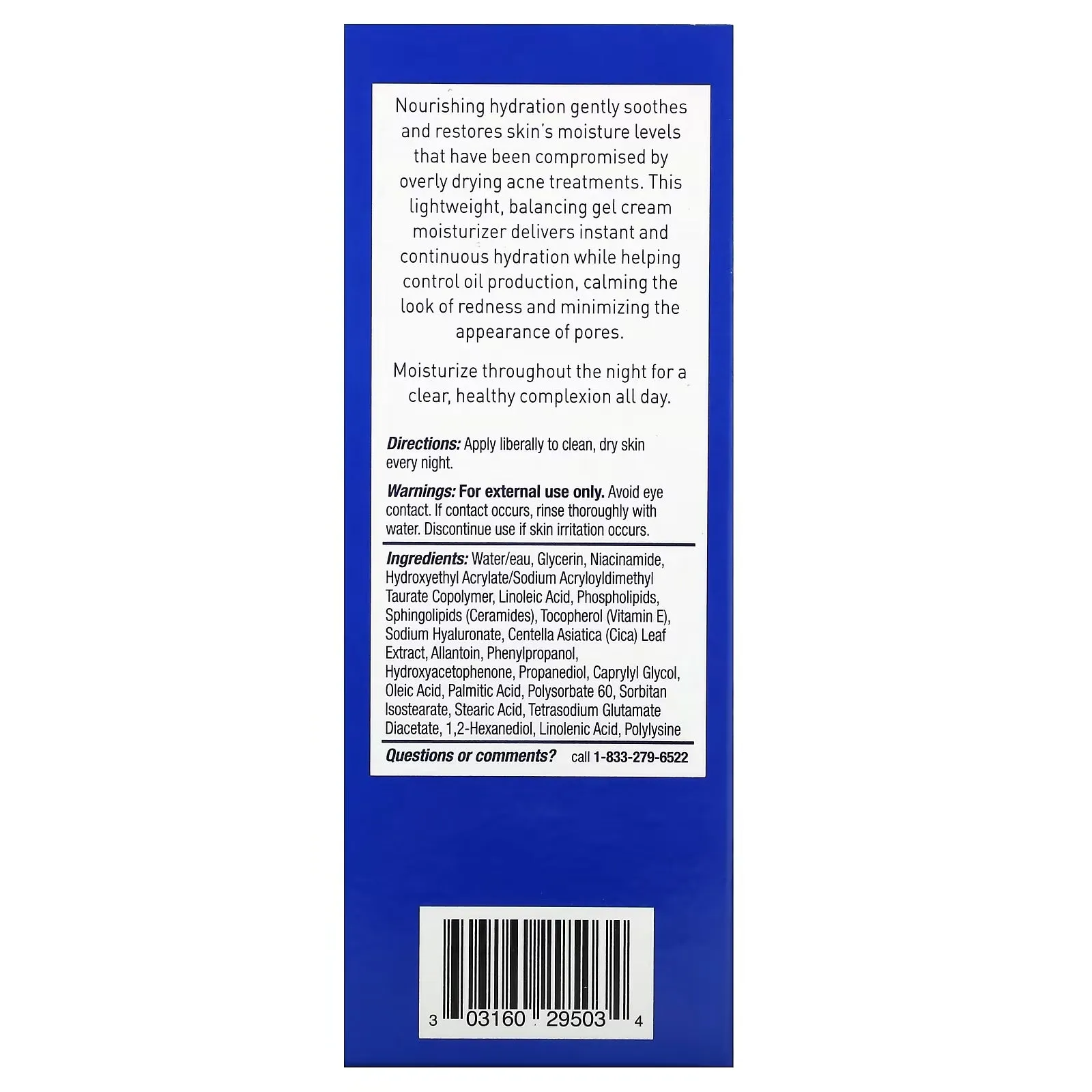 Moisturizer Pan  Oxyl PM balancing repair with niacinamide 85 g