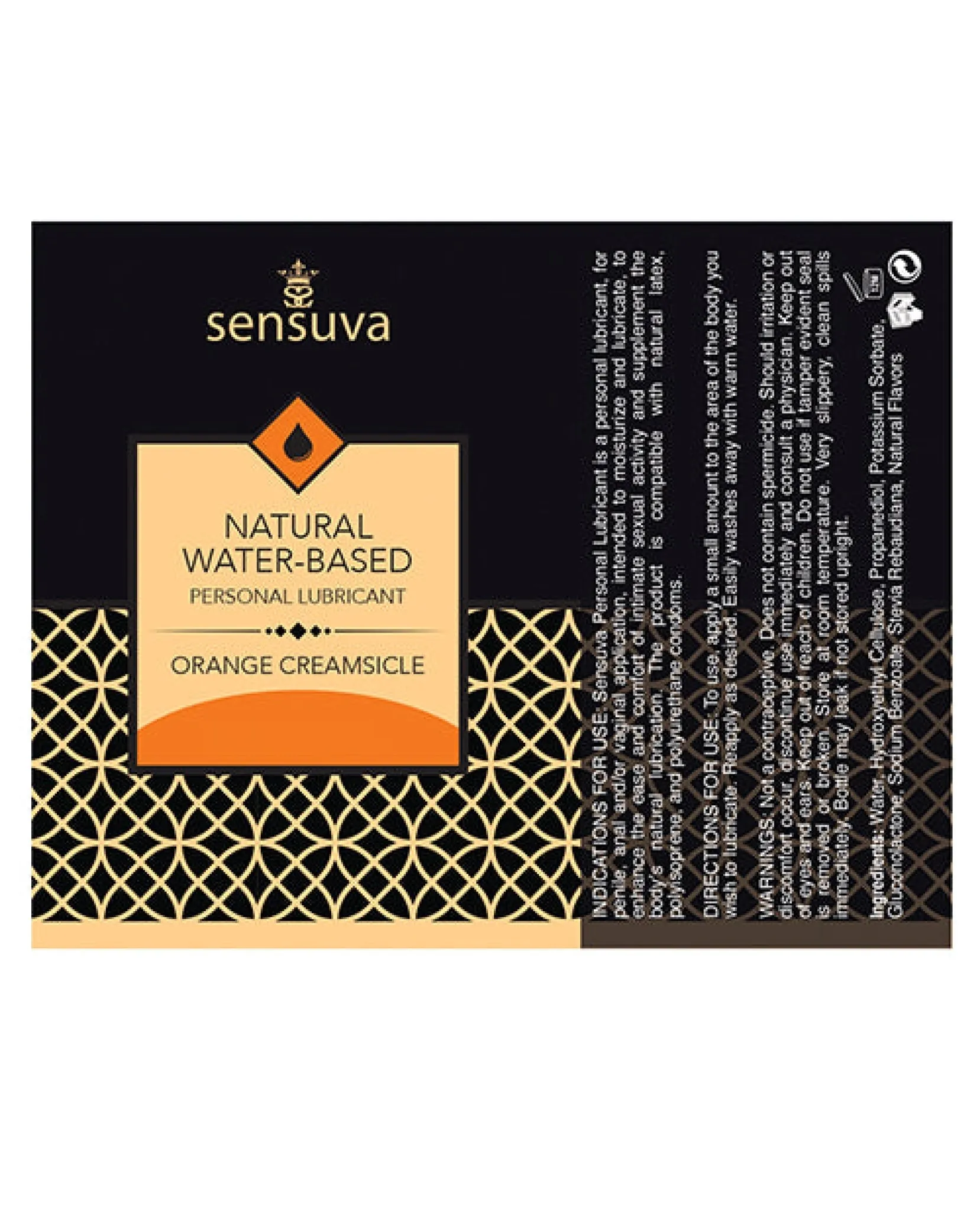 Sensuva Natural Water Based Personal Moisturizer - 4.23 Oz Orange Creamsicle
